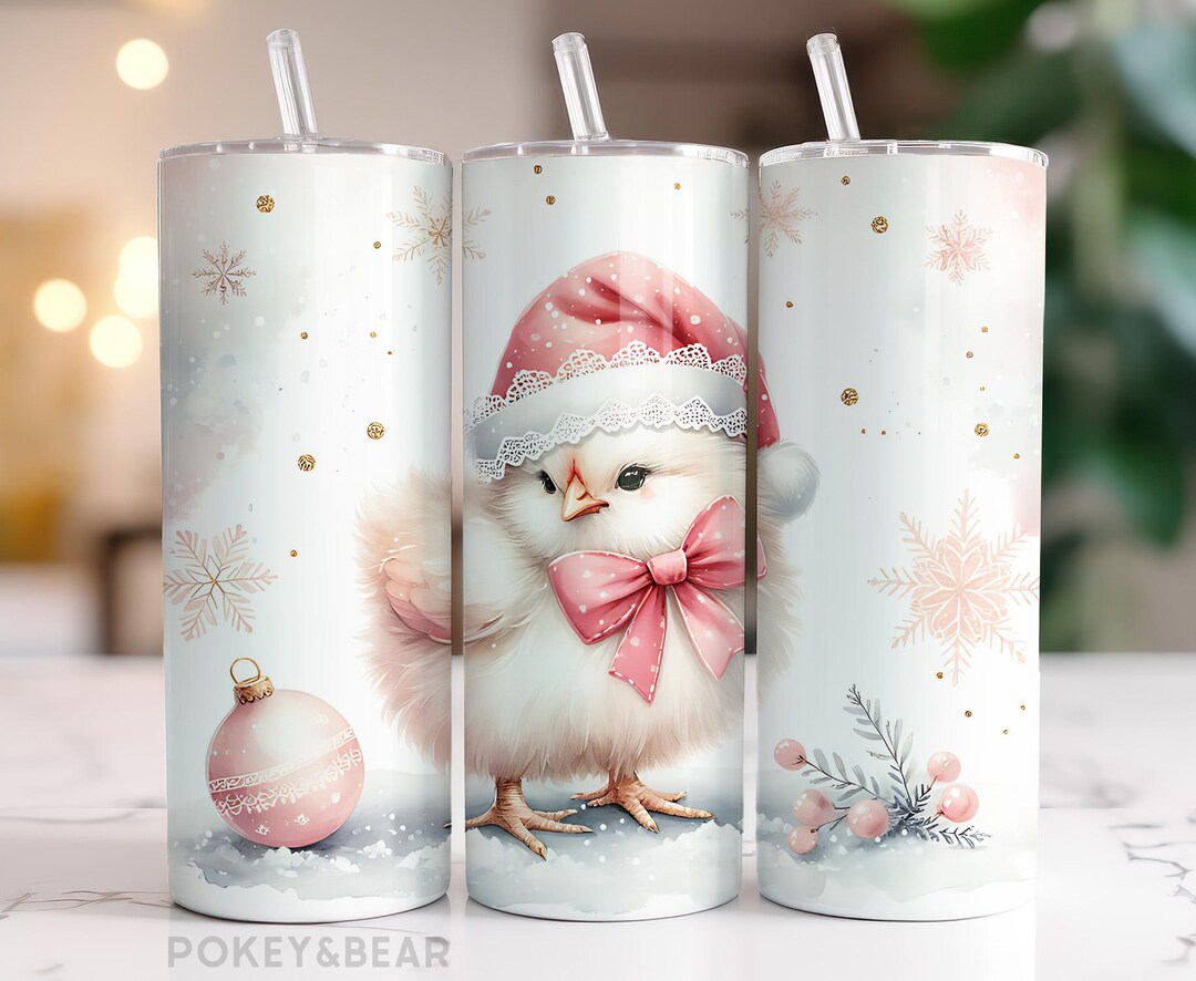 Chicken Christmas Tumbler Wrap PNG - Coquette 20 Oz Skinny Tumbler ...