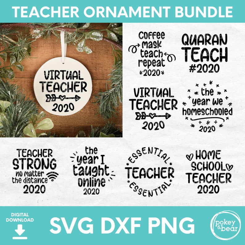 Download 2020 Teacher Ornament Svg Bundle 2020 Christmas Ornament Svg | Etsy