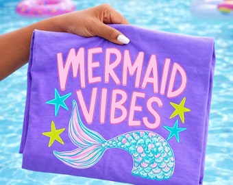 Mermaid Vibes Png, Mermaid Tail Png, Summer Beach Sublimation Design (Digital Download)