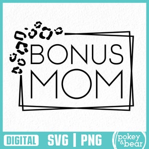 Cheetah Bonus moeder Svg Leopard Frame Svg Bonus moeder Shirt Svg stiefmoeder Svg Moederdag Svg Bonus moeder Png sublimatie ontwerp gesneden bestand