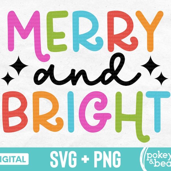 Merry And Bright Svg Christmas Svg Cut File Christmas Shirt Svg Merry And Bright Png Sublimation Design Digital Download