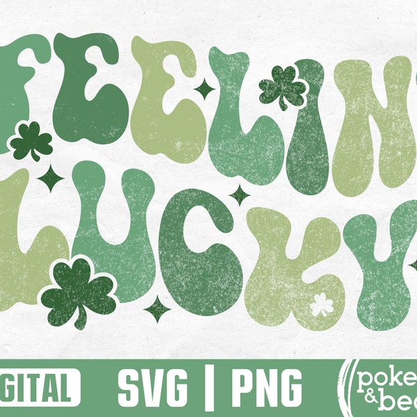 Retro Feeling Lucky Svg Groovy Feeling Lucky Png Sublimation Design St Patricks Day Svg St Patricks Day Png Clover Svg Shamrock Svg