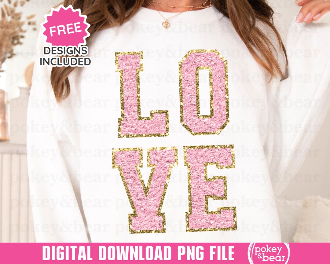 Love Png Valentine's Day Png Sublimation Design Faux Embroidery ...