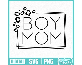 Leopard Boy Mom Svg Cheetah Boy Mama Svg Mom Of Boys Svg Mom Square Svg Boy Mom Shirt Svg Boy Mom Png Sublimation Digital Download