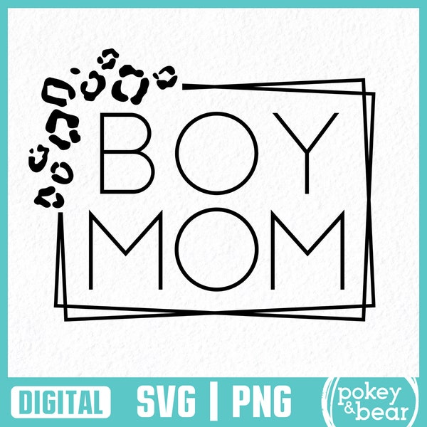 Leopard Boy Mom Svg Cheetah Boy Mama Svg Mom Of Boys Svg Mom Square Svg Boy Mom Shirt Svg Boy Mom Png Sublimation Digital Download