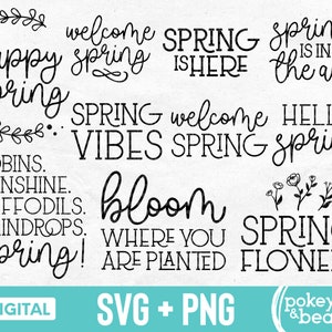 Bundle Svg printemps signe du printemps Svg ferme Bonjour le printemps Svg bienvenue au printemps Svg dictons du printemps Svg printemps printemps coupe Png téléchargement de fichiers