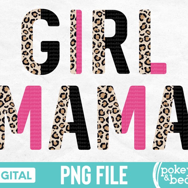 Leopard Girl Mama Png Hot Pink Girl Mom Png Mama Shirt Png Mom Png Girl Mom Sublimation Design Digital Download