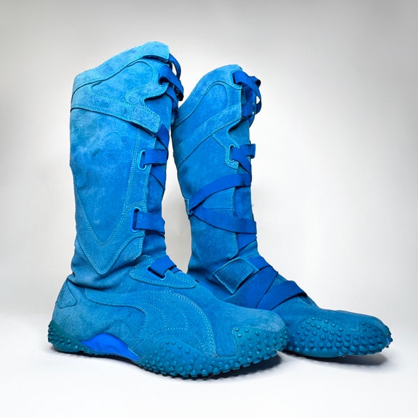 Puma mostro archive blue suede leather boxing boots