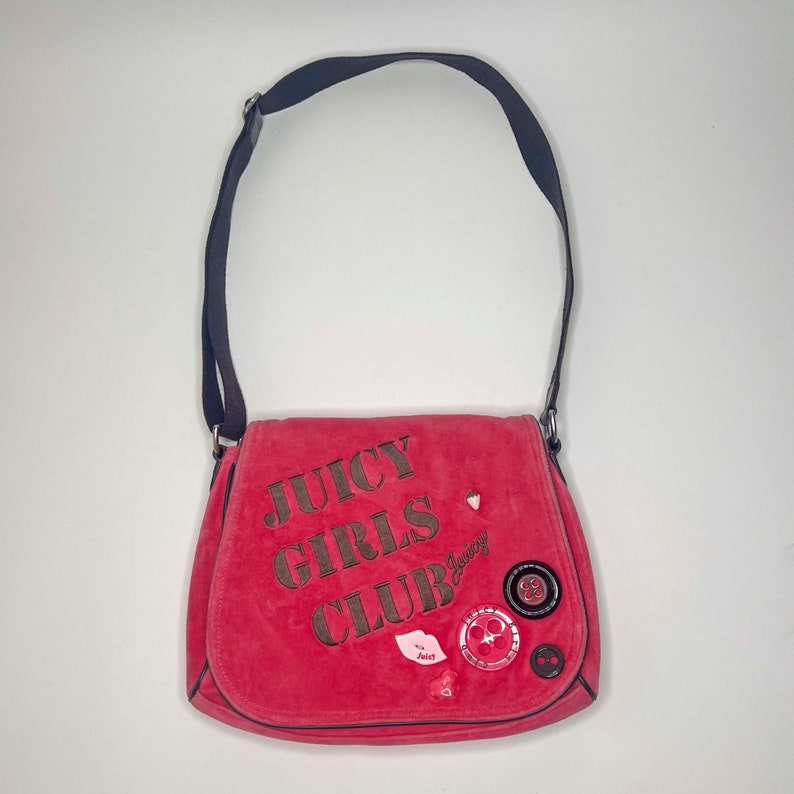 Juicy Couture Y2k Velour Pink Crossbody Bag Etsy