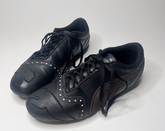 Puma archive black leather trainers