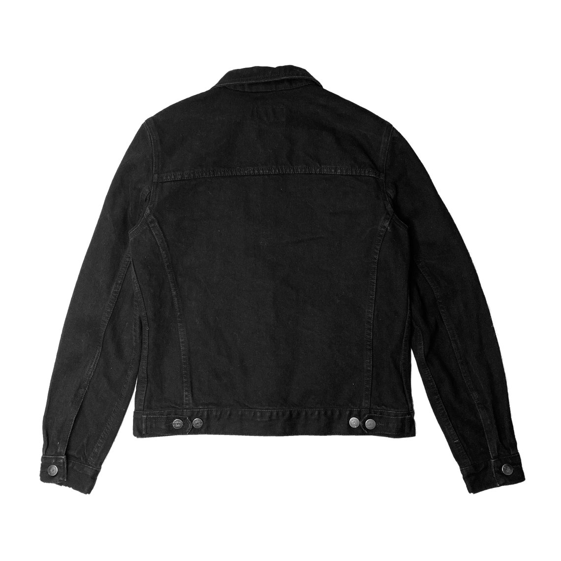 Vintage 90s Black Denim Jacket | Etsy