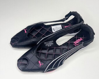 Puma archive black / white open toe ballet flats