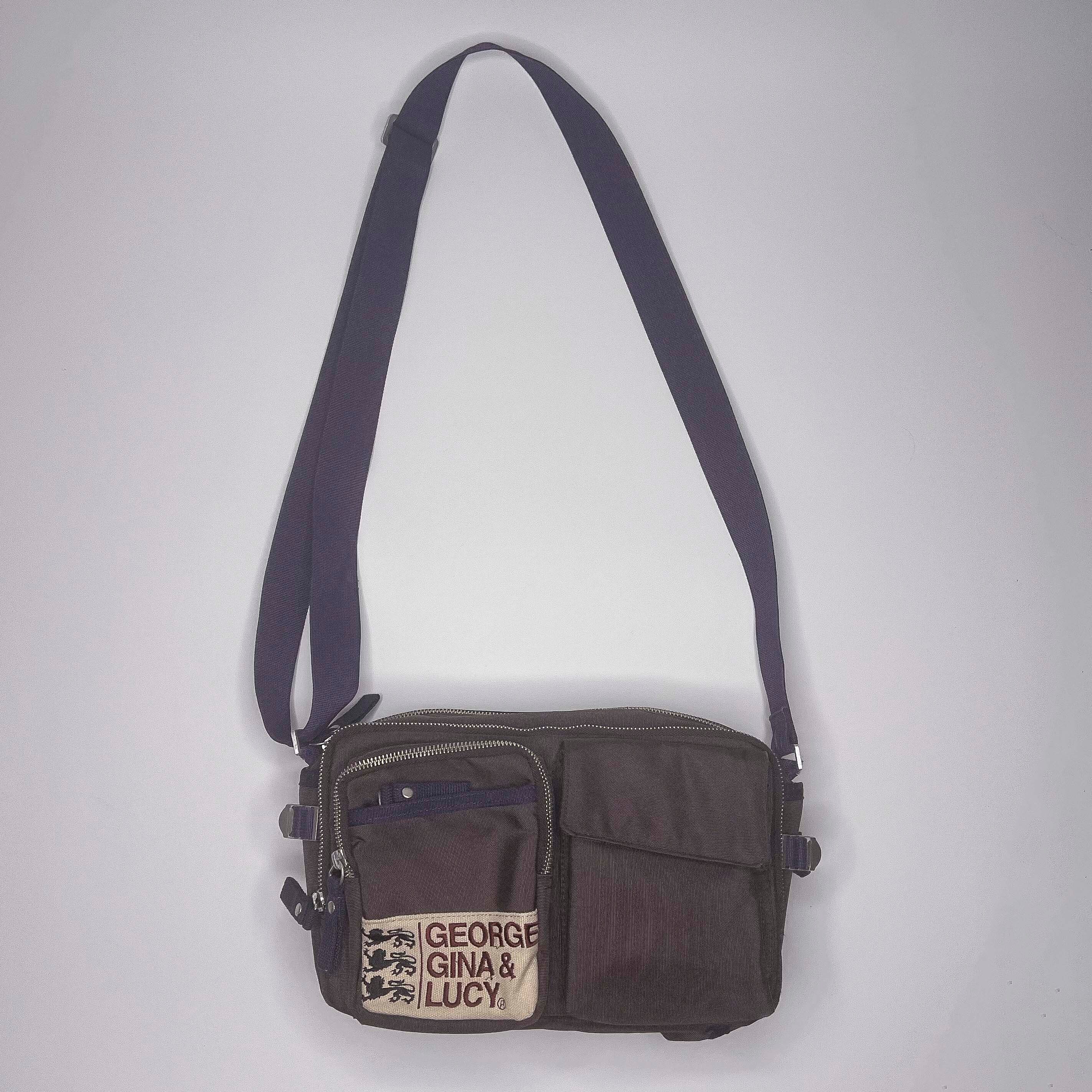 George Gina Lucy GG&L Brown Purple Crossbody Cargo Bag