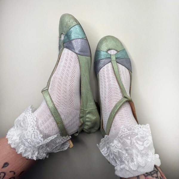 Miss Sixty archive teal leather ballet flats
