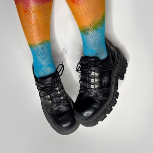 Dockers Vintage Black Leather Chunky Platform Boots EU 41