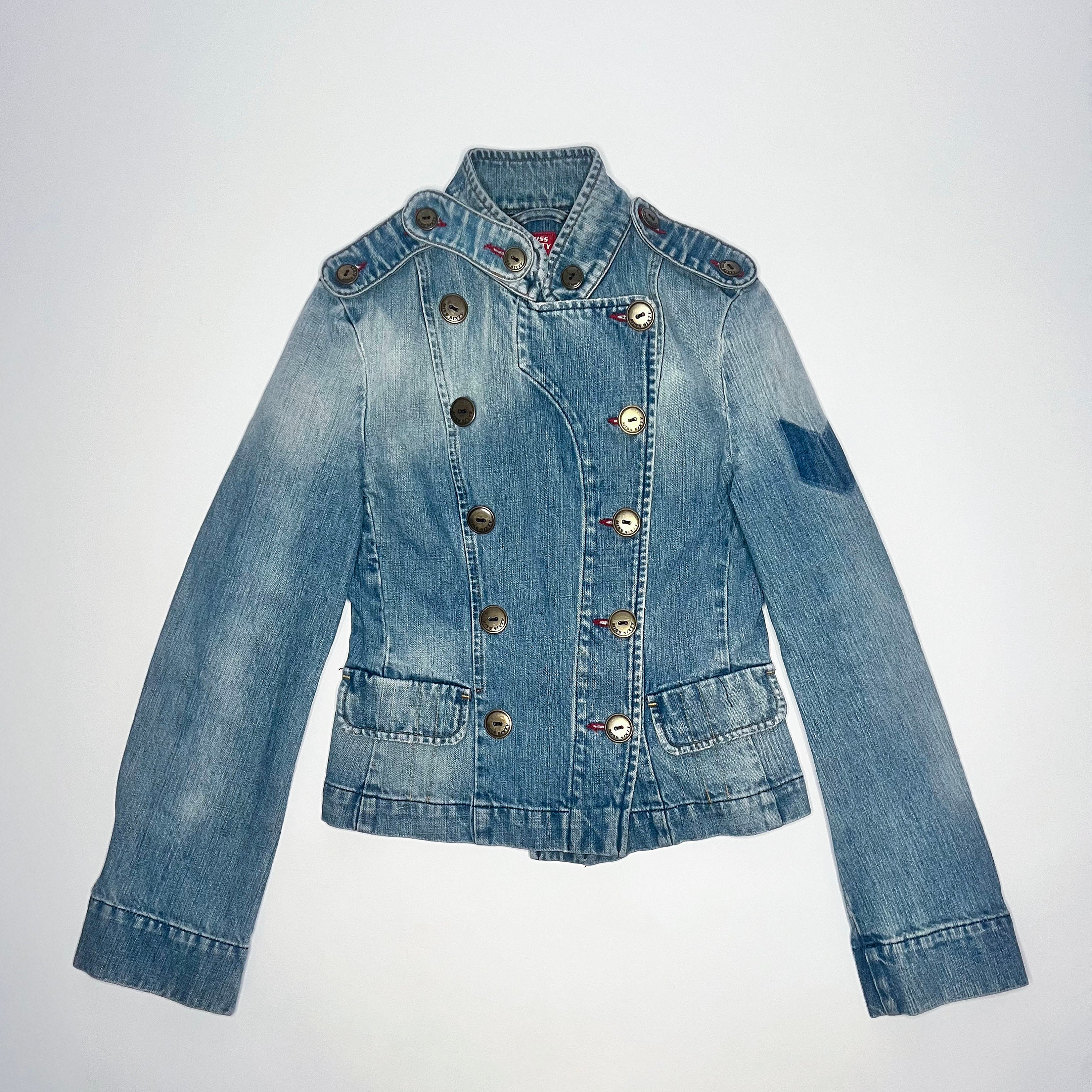 Miss Sixty Denim Military Jacket / Size S / Made in Italy - Etsy