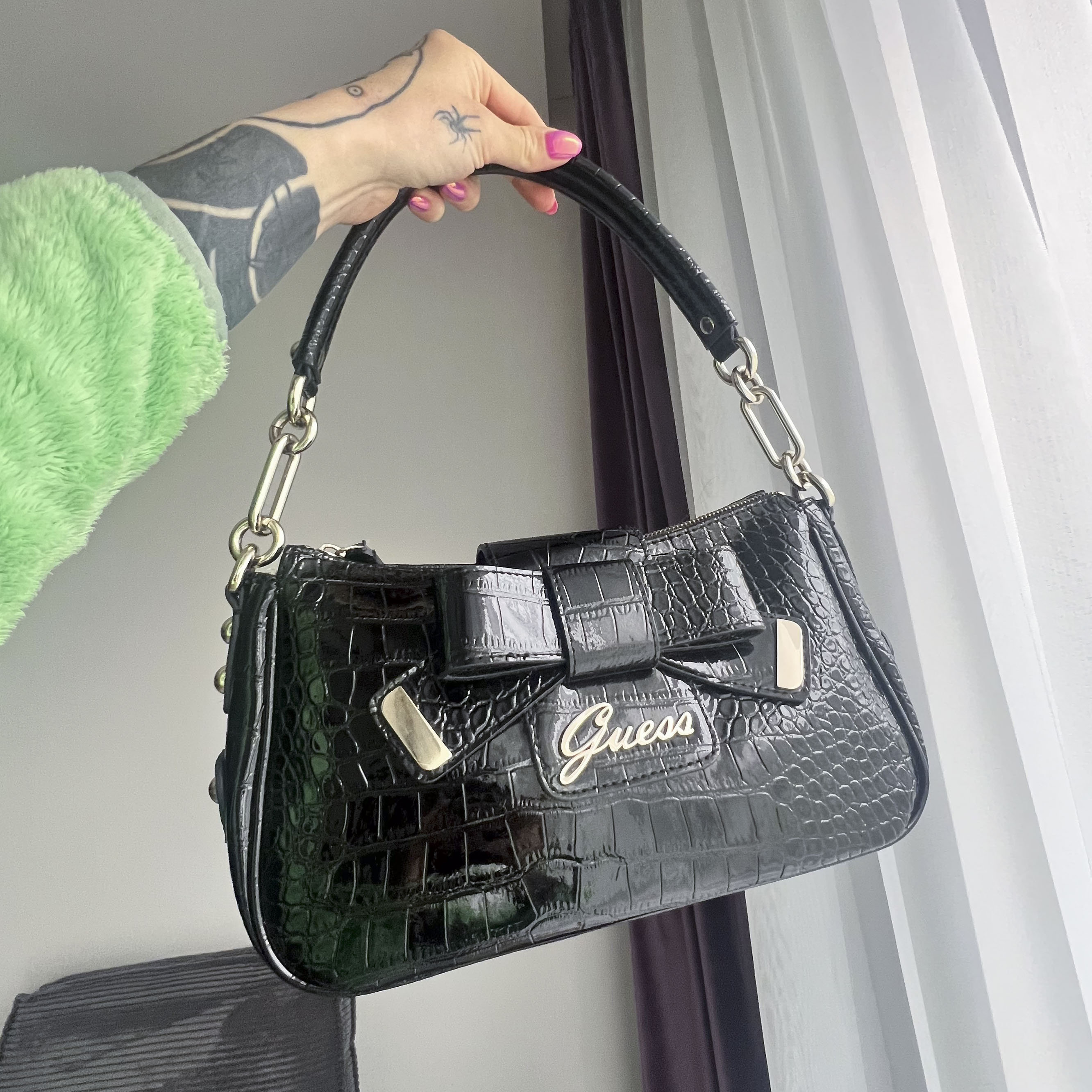 Bolso midi Guess de piel sintetica negro Etsy Espana