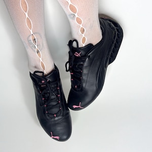 Puma Rare Structure Cat Black Leather Sneakers - US 8.5