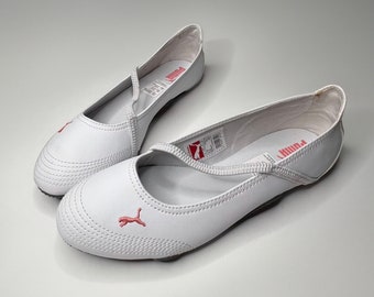 Puma archive white leather ballet flats