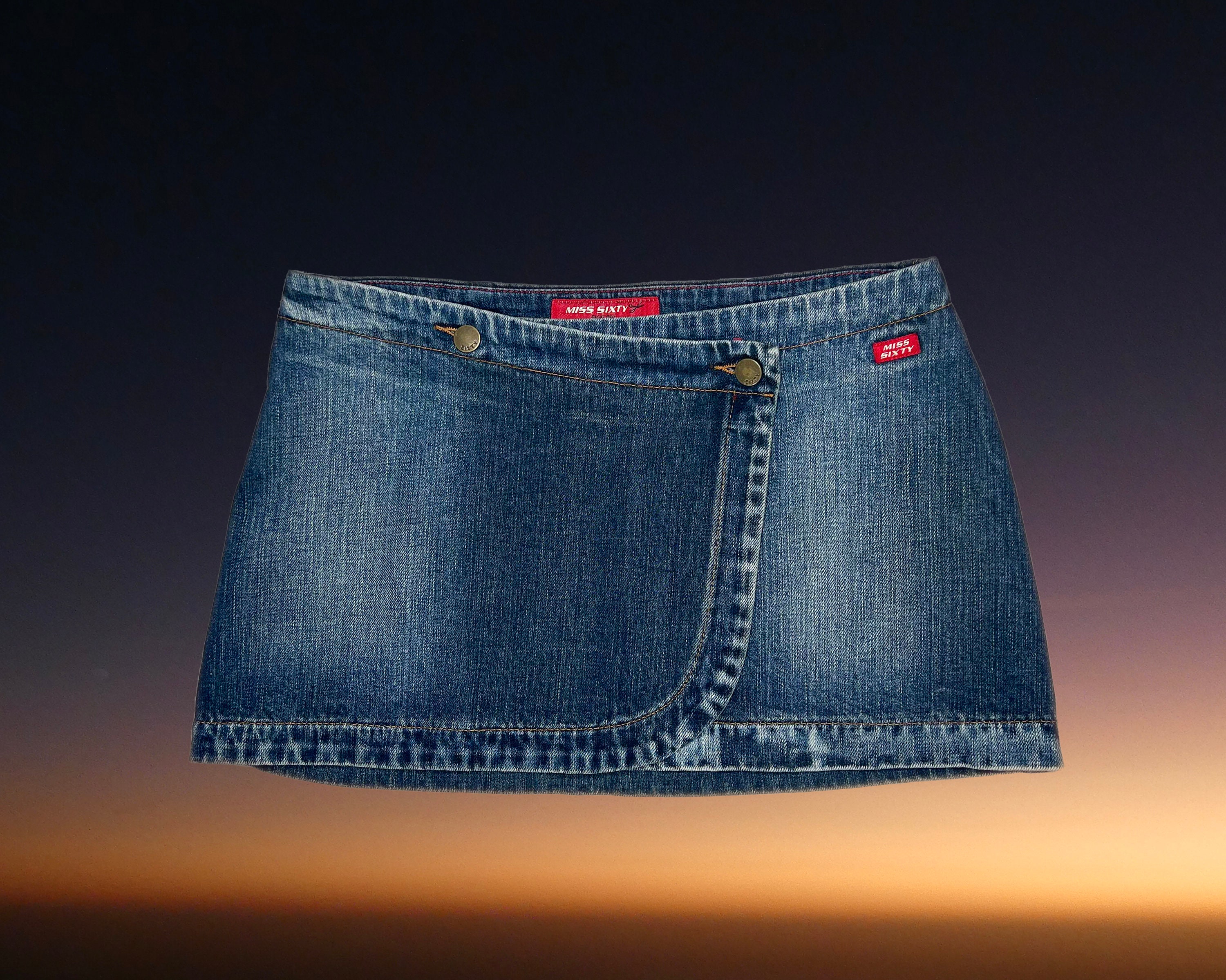 Miss Sixty denim wrap mini skirt