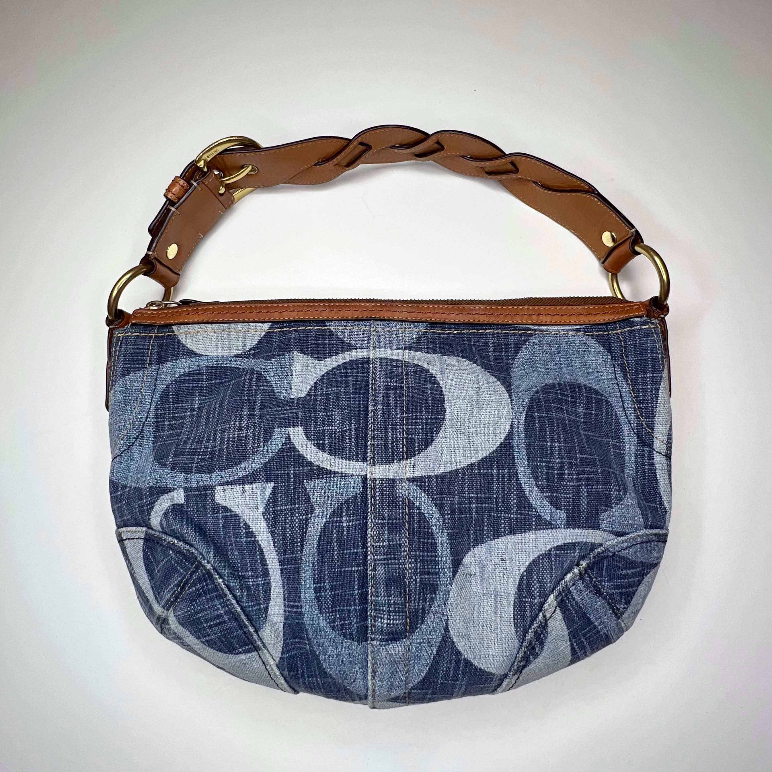 coach denim shoulder bag