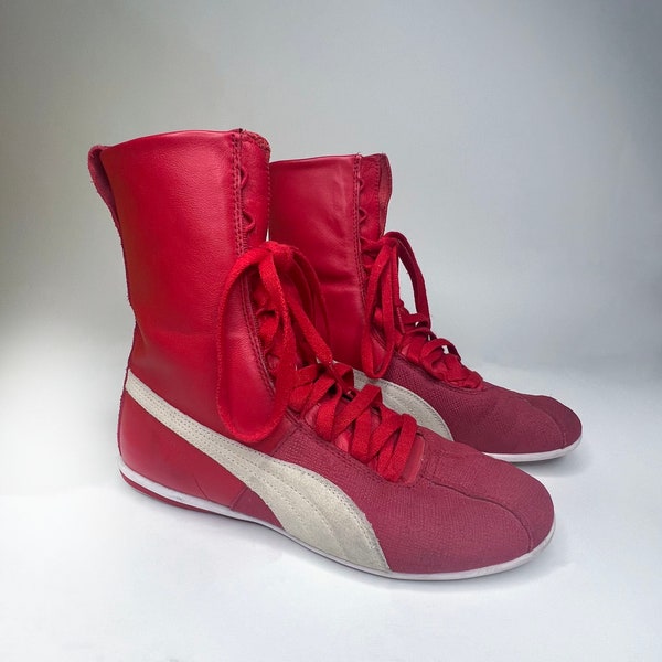 Puma archive red genuine leather boxing boots