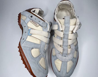 Diesel archive white / blue chunky trainers