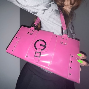 Guess pink faux leather bag