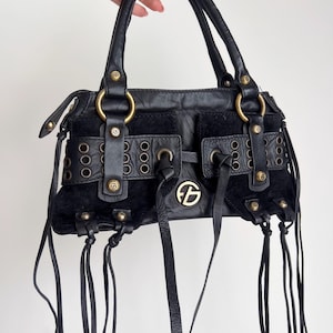 Vintage Francesco Basia Black Leather Small Bag