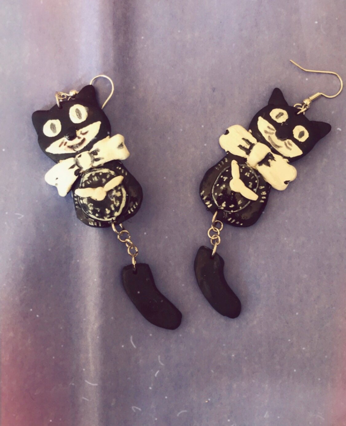 Kit Kat Clock Inspired Dangle Earrings Etsy