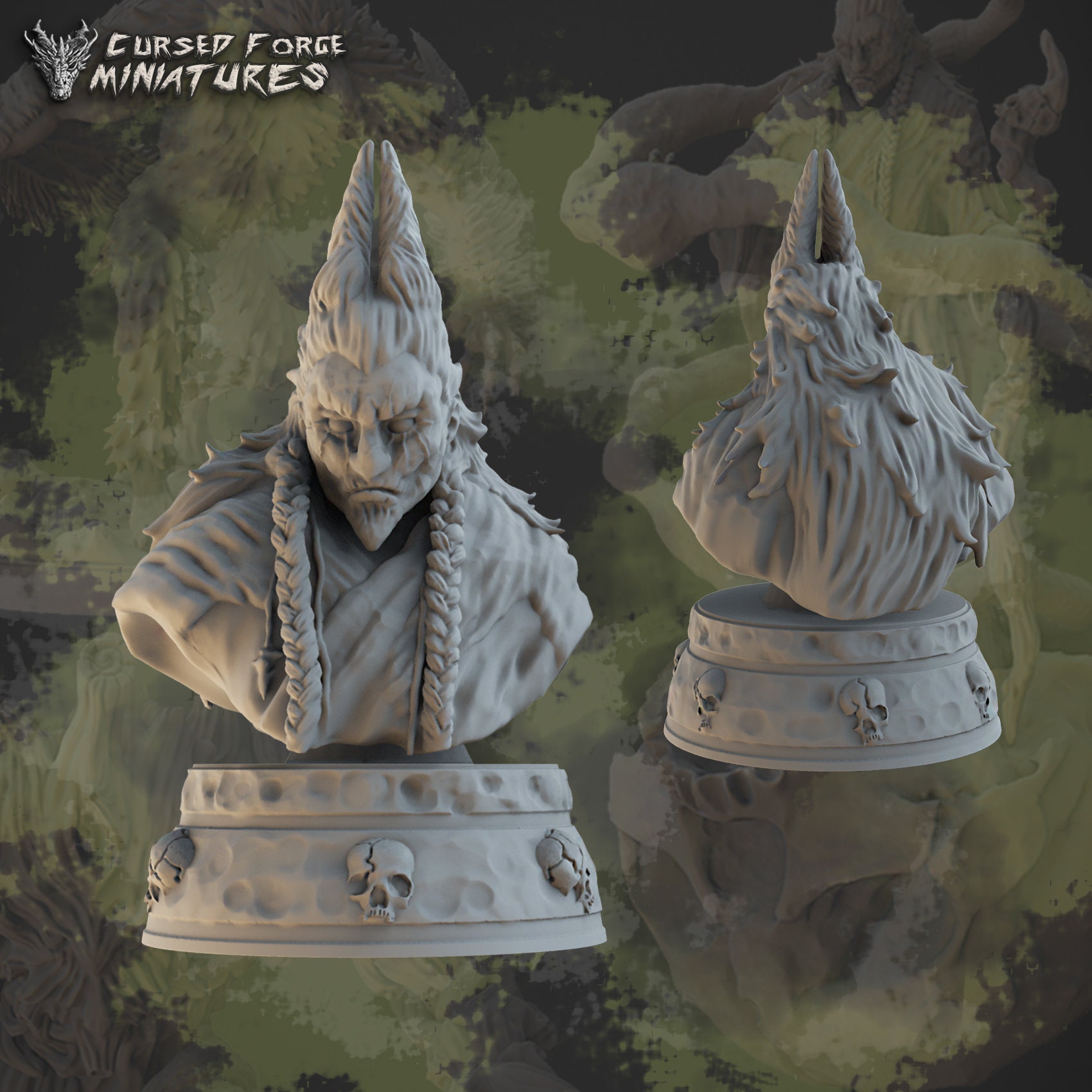 Baba Lysaga Bust by Cursed Forge Miniatures 3D Printed model | Etsy