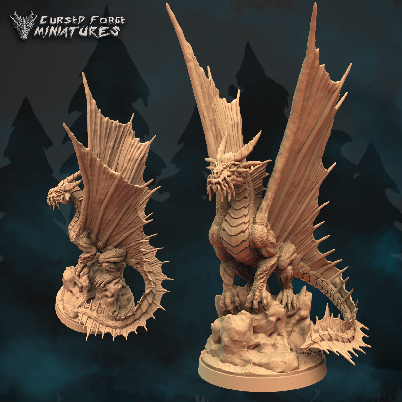 Adult Gold Dragon by Cursed Miniatures 3D Printed Model Etsy UK