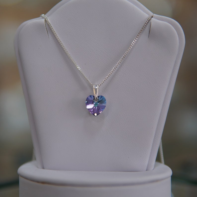 Swarovski Crystal Heart Pendant Necklace multiple Colours Etsy UK