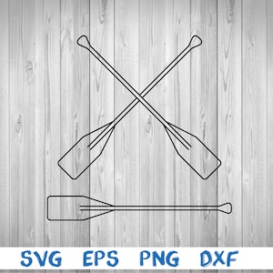 Oar, paddle, crossed oars, crossed paddles, silhouette, picture, svg, png, eps, dxf, digital download file