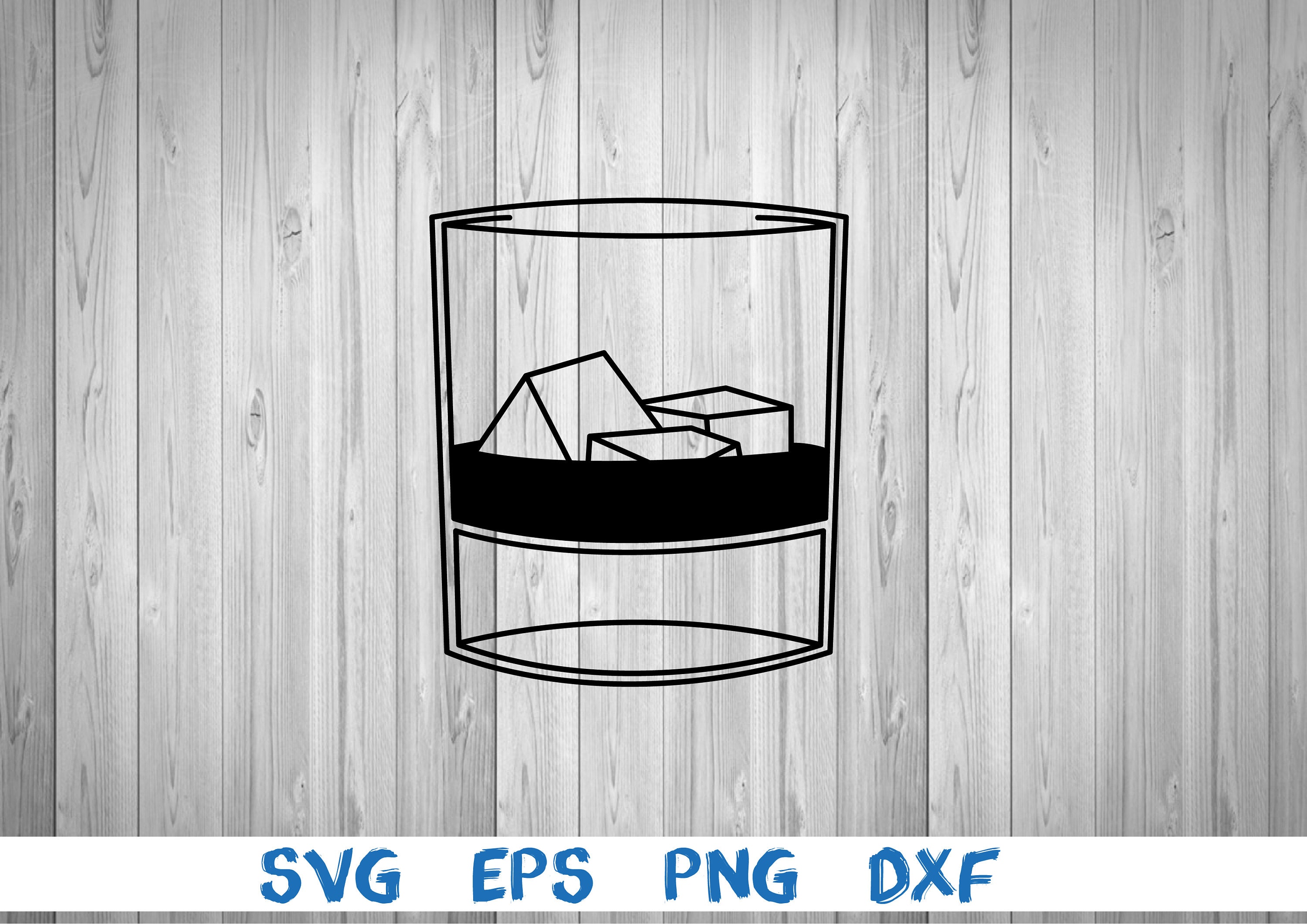 Whiskyglas Silhouette Bild svg png eps dxf digitaler Etsy