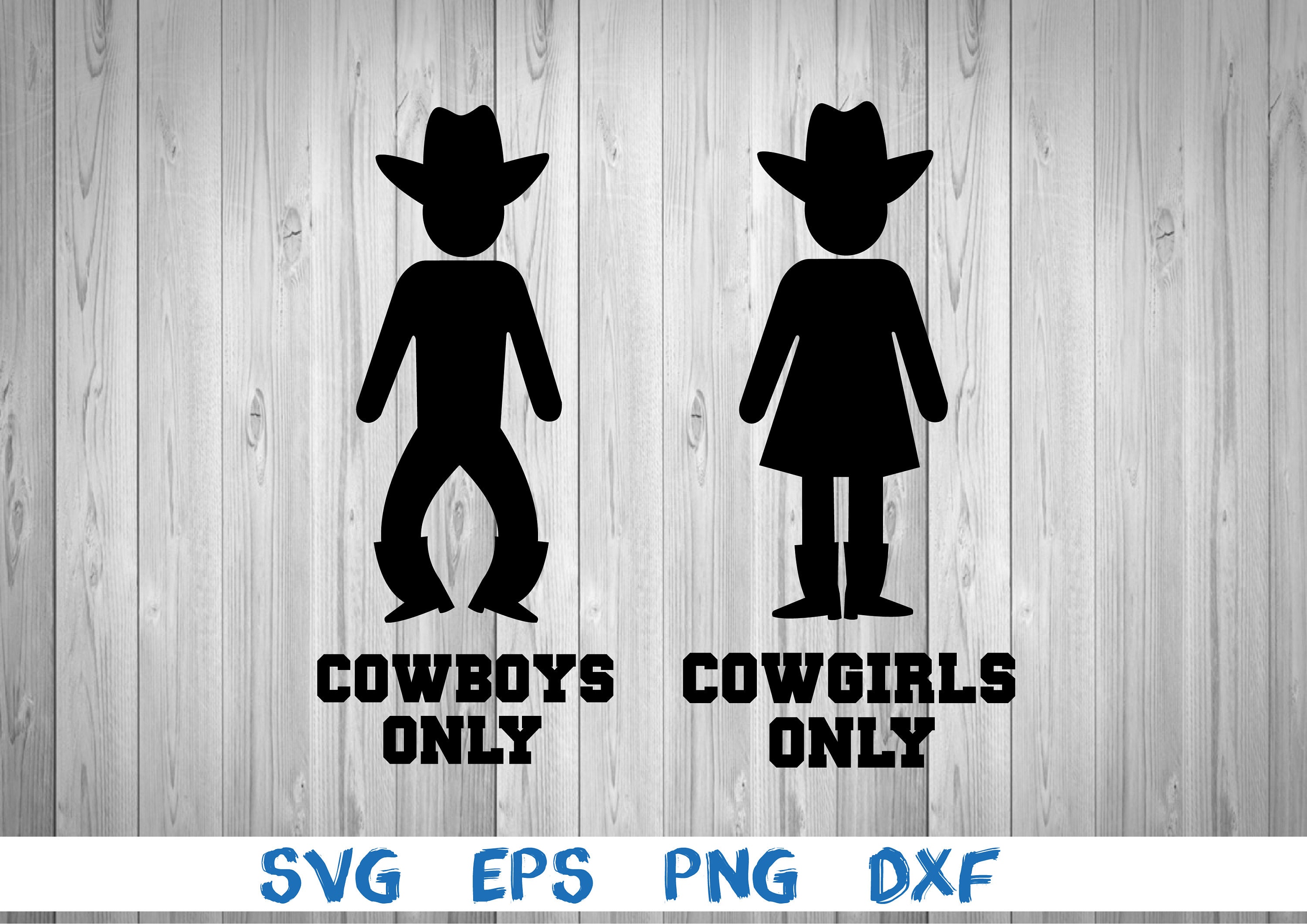 Restroom sign bathroom sign cowboys only cowgirls only | Etsy