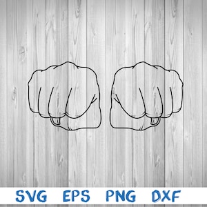 Fist, outline, two fists, hand punch, silhouette, fist punching, picture, svg, png, eps, dxf, digital download file