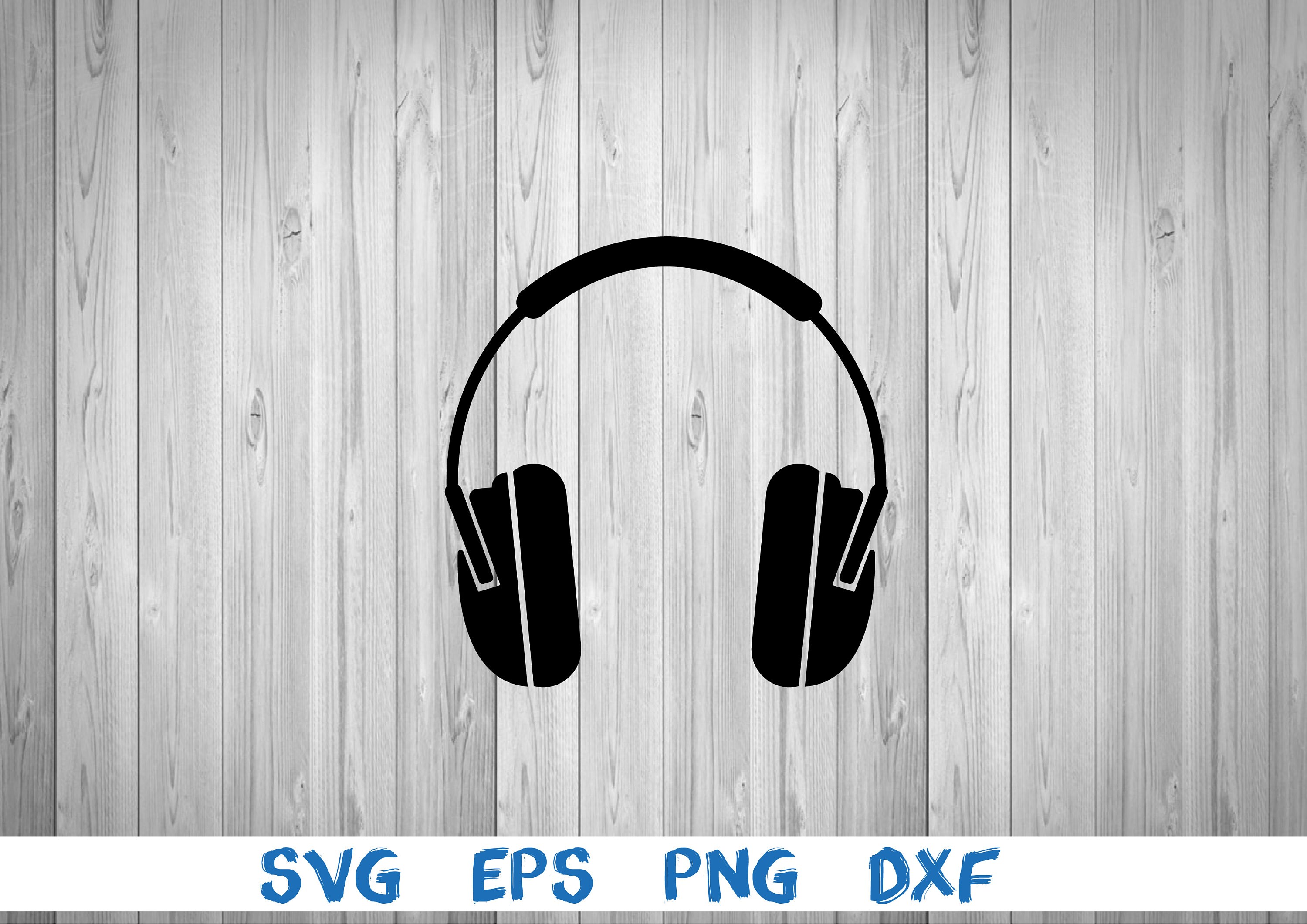 Headphones silhouette picture svg png eps dxf digital Etsy Polska