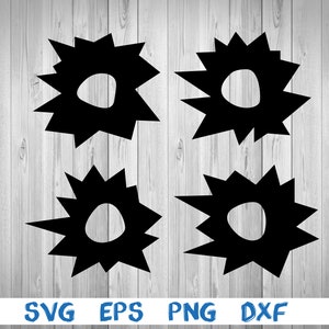 Bullet hole, silhouette, picture, svg, png, eps, dxf, digital download file
