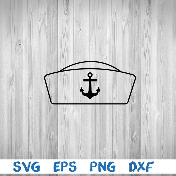 Sailor hat, navy hat, outline, sailor, picture, svg, png, eps, dxf, digital file