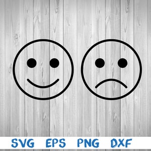 Cara, cara de sonrisa, cara triste, cara sonriente, silueta, imagen, svg, png, eps, dxf, archivo de descarga digital