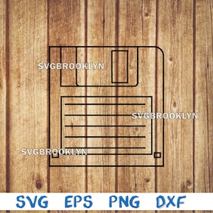 Floopy disk, outline, computer, svg, png, eps, dxf, digital file