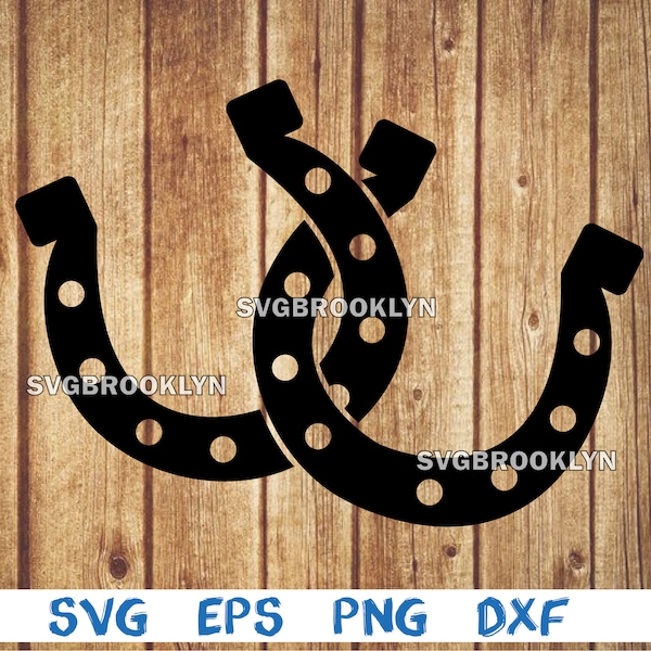 Horseshoe, double horseshoe, silhouette, picture, svg, png, eps, dxf, digital download file