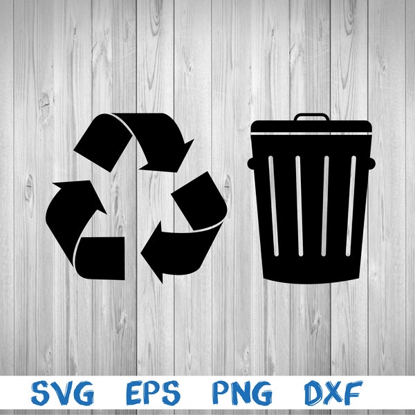 Recycle, recycle icon, trash can, trash can icon, recycling, recycling icon, silhouette, picture, svg, png, eps, dxf, digital download file