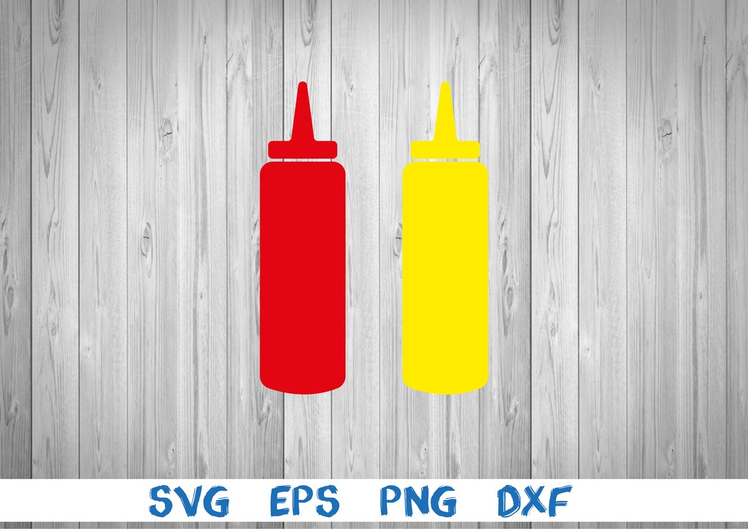 Ketchup, Mustard, Silhouette, Picture, Svg, Png, Eps, Dxf, Digital