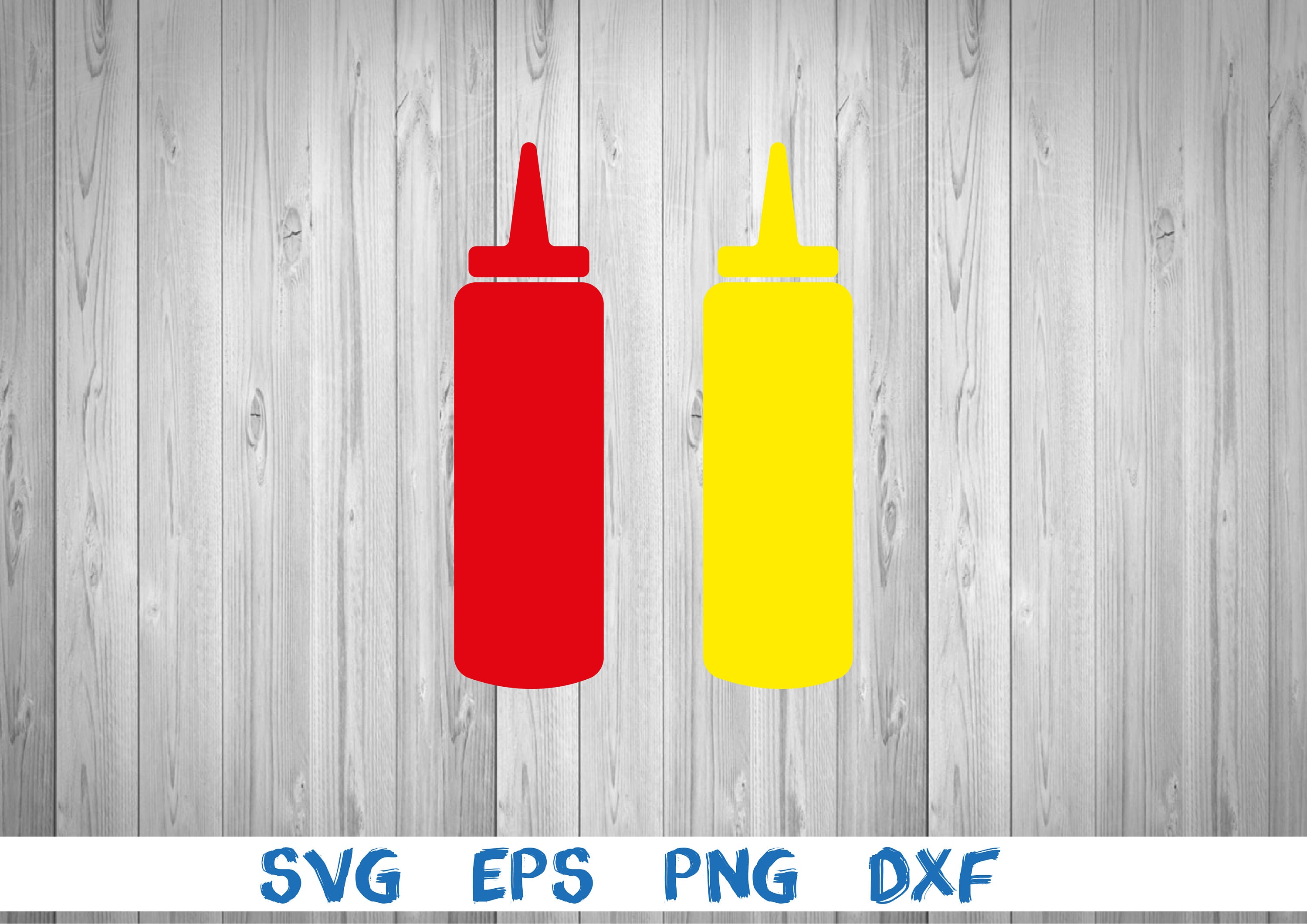 Ketchup, Mustard, Silhouette, Picture, Svg, Png, Eps, Dxf, Digital