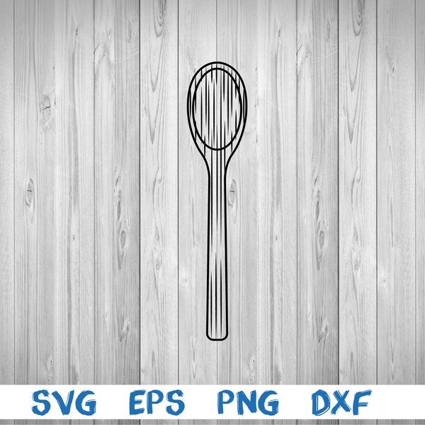 Wooden spoon, outline, wood spoon, kitchen, eating, svg, png, eps, dxf, digital file
