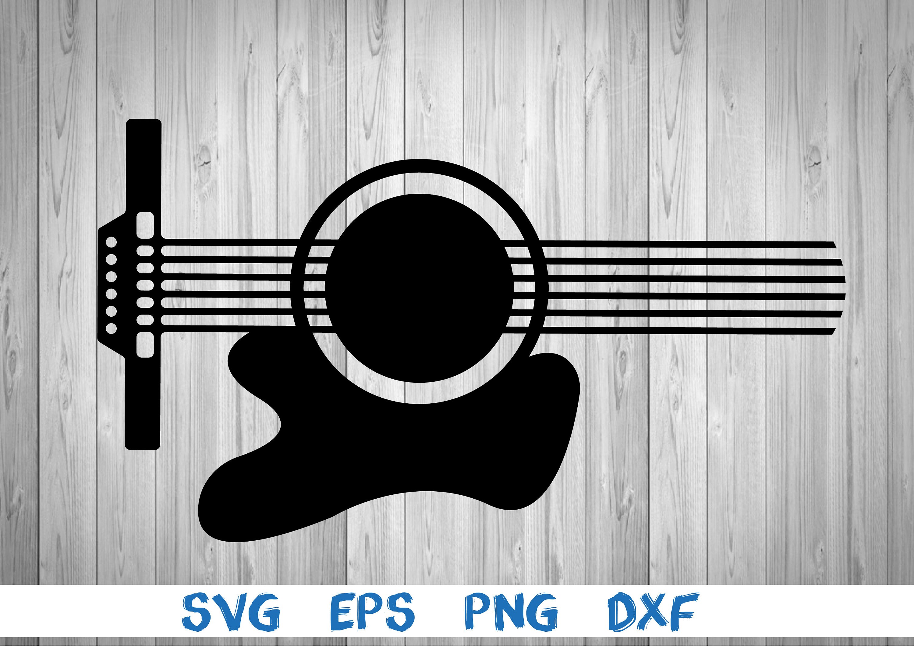 Classic guitar design picture svg png eps dxf digital Etsy