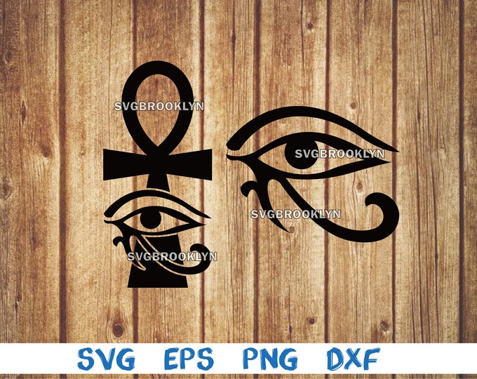 Eye of Horus SVG, Ankh Cross SVG Egyptian Symbol SVG Hieroglyphs Vector ...