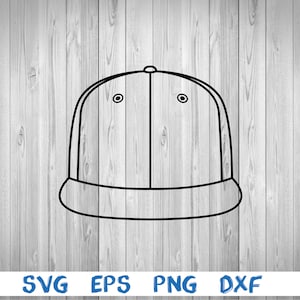 Rap cap, hip hop cap, rap hat, rapper cap, rapper hat, silhouette, picture, svg, png, eps, dxf, digital download file